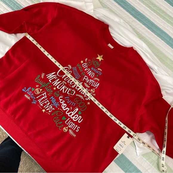 Red Holiday Christmas Tree Sweatshirt Size 1X - Picture 5 of 9